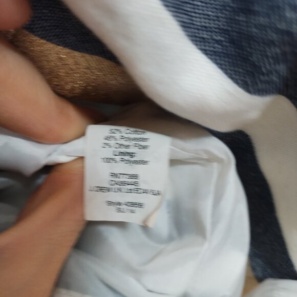 J. Crew Striped Mini Skirt-Navy, Gold, White-Lined-Metallic-Sz 8 - Picture 7 of 12